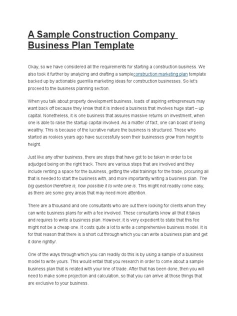 Architects business plan sample